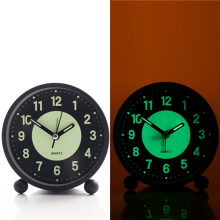 (Black) Glow-In-The-Dark Clock Silent Clock Battery
