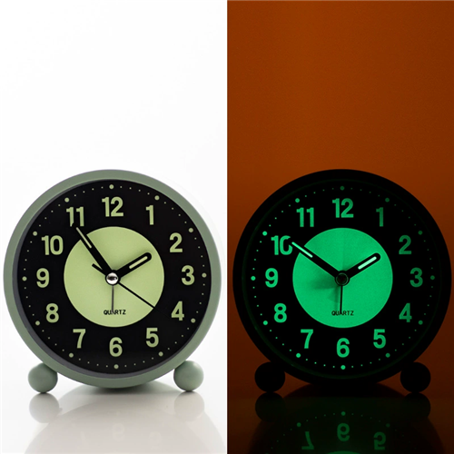 (Green) Glow-In-The-Dark Clock Silent Clock Battery