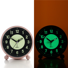 (Pink) Glow-In-The-Dark Clock Silent Clock Battery