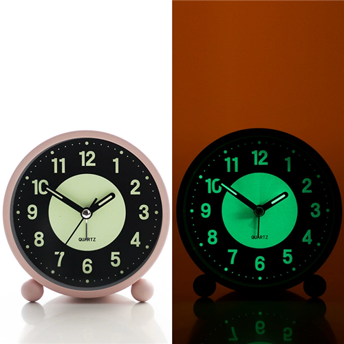 (Pink) Glow-In-The-Dark Clock Silent Clock Battery
