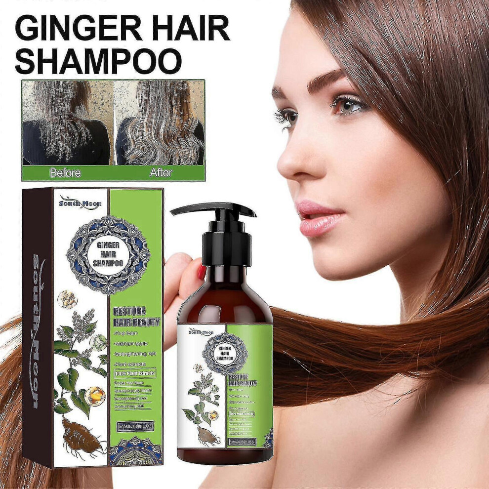South Moon Ginger Shampoo Scalp Deep Cleansing Shampoo for Thick Hair Fluffy Strong Nourishing Hair BF |  |-6416813500196