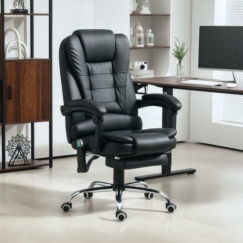 Vinsetto Vinsetto Ergonomic Heated 6 Points Vibration Massage Executive Chair Black