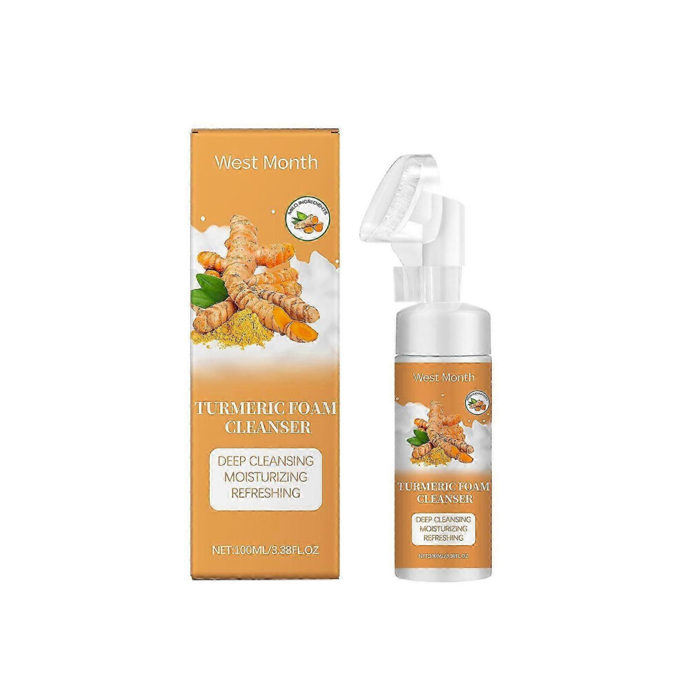 (Turmeric) Turmeric Facial Cleanser, Turmeric Facial Wash, Turmeric/Aloe Vera/Vitamin C/Coconut/Green Tea Face Wash Foaming Cleanser For All Skin