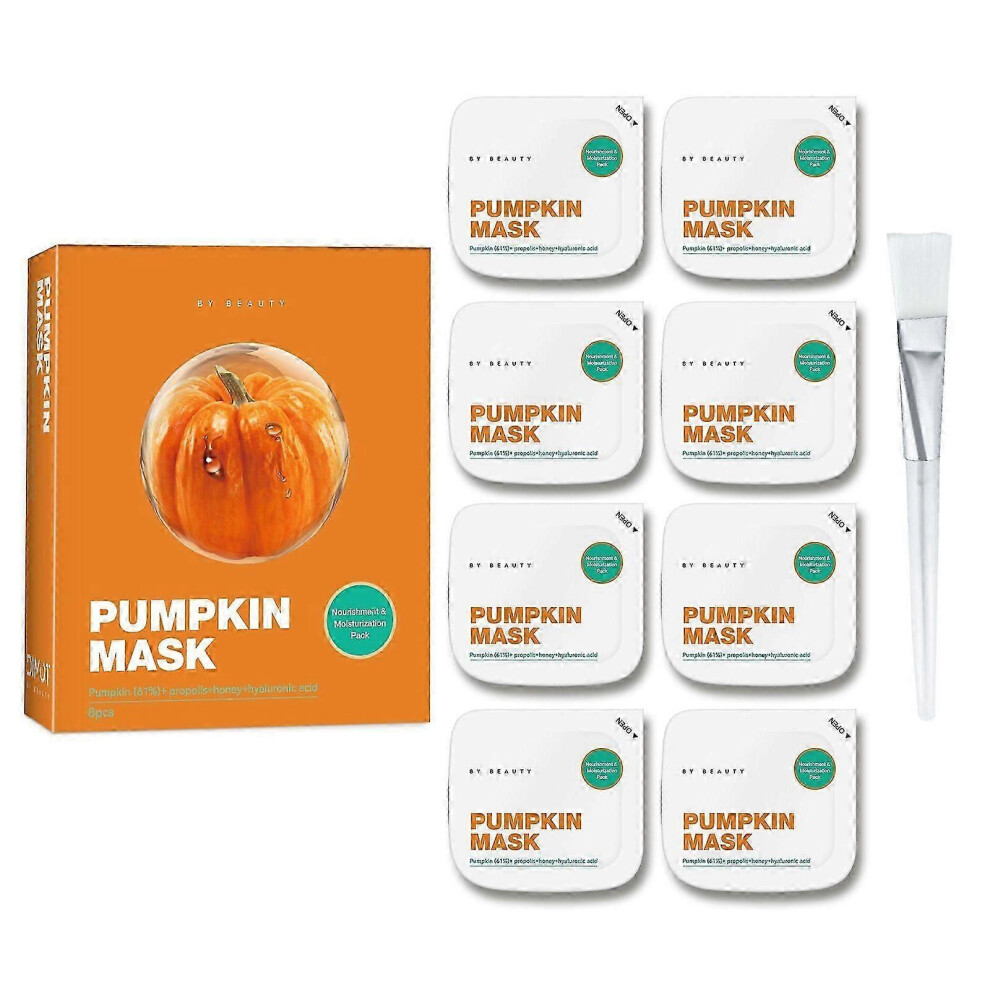 (Pumpkin mask) Pumpkin Facial Mask - 8 Pack,Anti-Wrinkle Care Mask,Moisturizing & Nourishing Formula with Pumpkin Extract, Aloe and Lavender Oil,Hydrating Face Masks