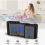 (Black) S-shaped Digital Alarm Clock FM Radio LED Clock 5