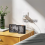 (Black) S-shaped Digital Alarm Clock FM Radio LED Clock 7