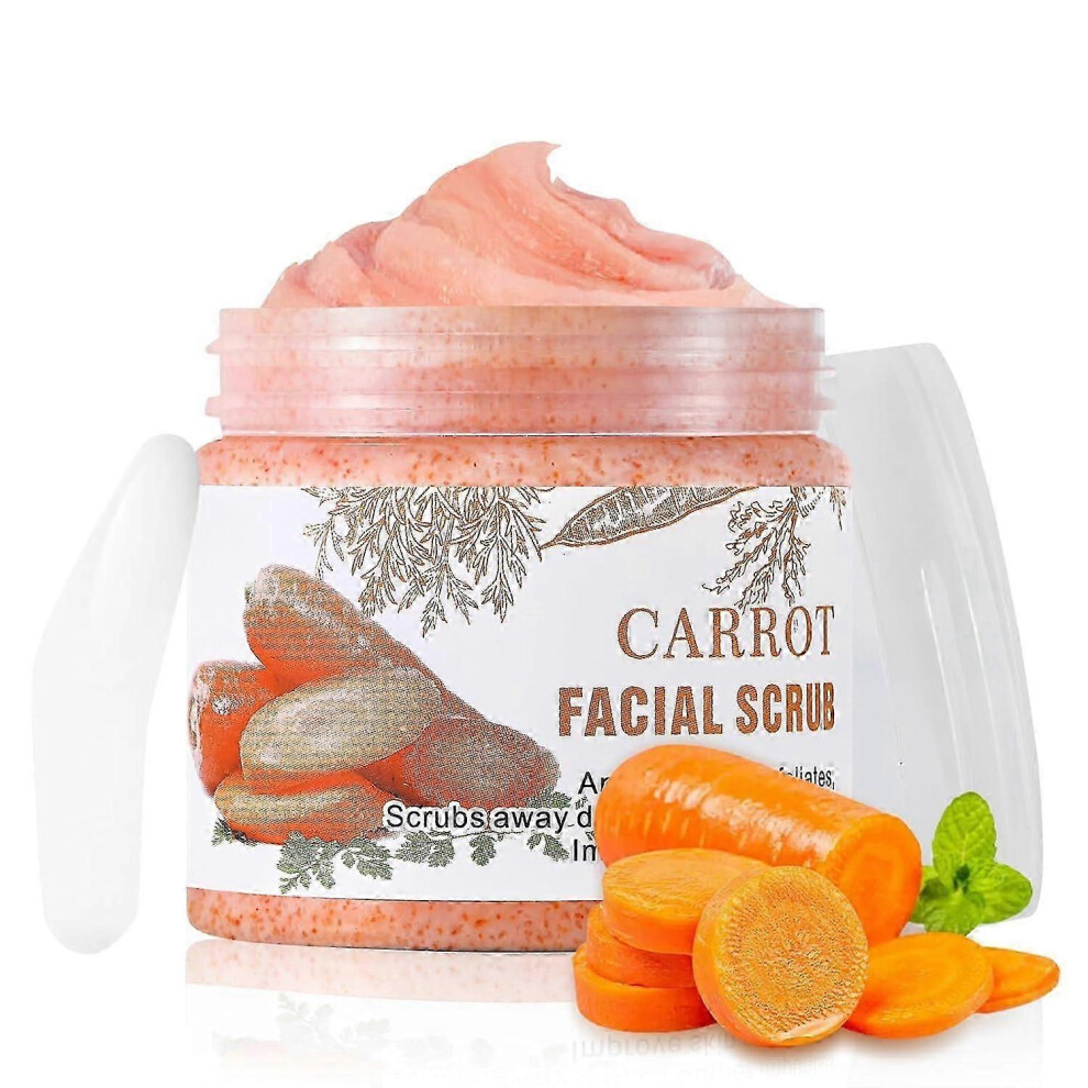 (2pcs) Face Scrub with Vitamin C and Carrot, Gentle Facial Exfoliating Scrub for Pore Dirt, Exfoliator Facial Wash for Oily Skin, Deep Cleansing Face