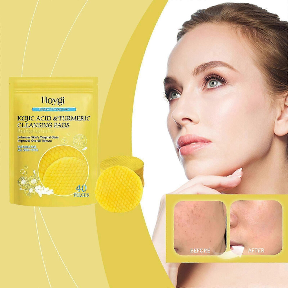 (80 PCS) Turmeric Cleansing Pads,Turmeric Cleansing Pads Helps Balance Skin Oil And Water, Remove Excess Keratin From The Body'S Skin