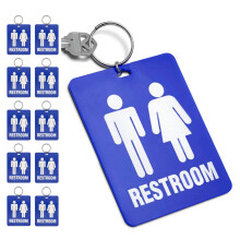 Lucky Line - Unisex toiletpas sleuteltag kunststof met gedeelde sleutelhanger sleutelhangeridentificatie voor restaurant kantoor tankstation 10 per v