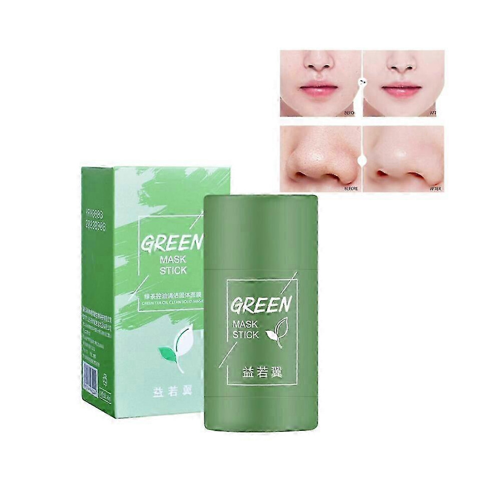 Face Clean Mask Tea Cleansing Stick Mask Smear Acne Shrink Blackhead Moisturizing Deep Cleansing Mask Film Deep Clean Pore Green