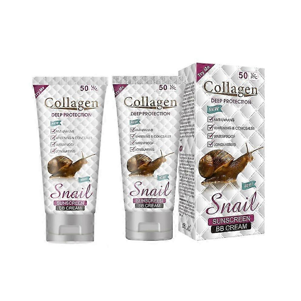 2Pcs 50g Collagen Snail Sunscreen Face Body Skin Care SPF50++ UV Sun Protection Cream Oil-Control Moisturizing Sun Screen