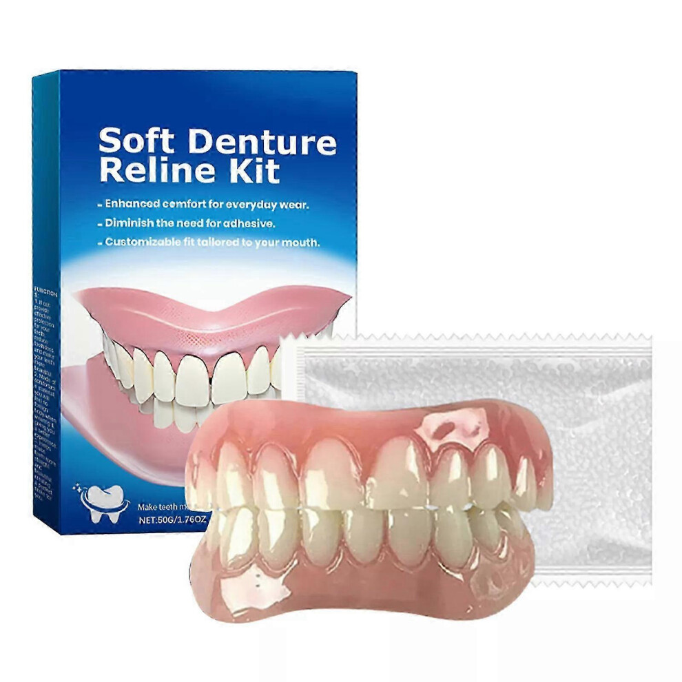 (1 PCS) Perfect Fit Denture Silicone Reline Kit Soft Denture Reline for Men and Women