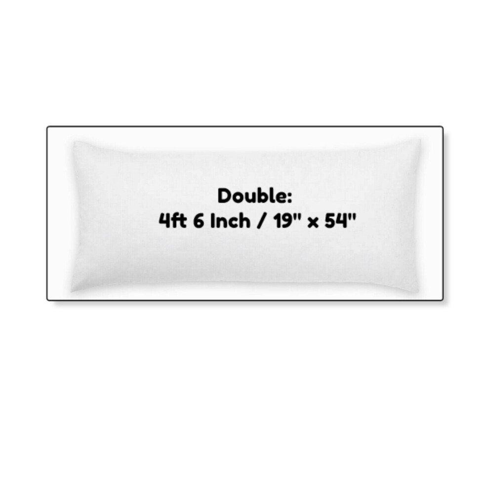 (Double 4ft 6inch) Bolster Pillow Long Orthopedic Full Body Support Pregnancy Maternity Cushion Extra Fill Comfort in 5 Sizes