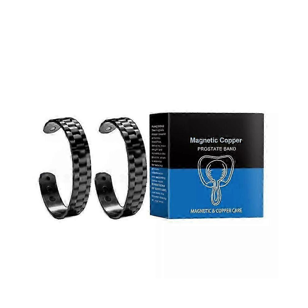 2x Copper Prostate Bands, Magnetic Bracelet for Men, Improves Blood Circulation, Relieves Prostate Pain, Elegant Design