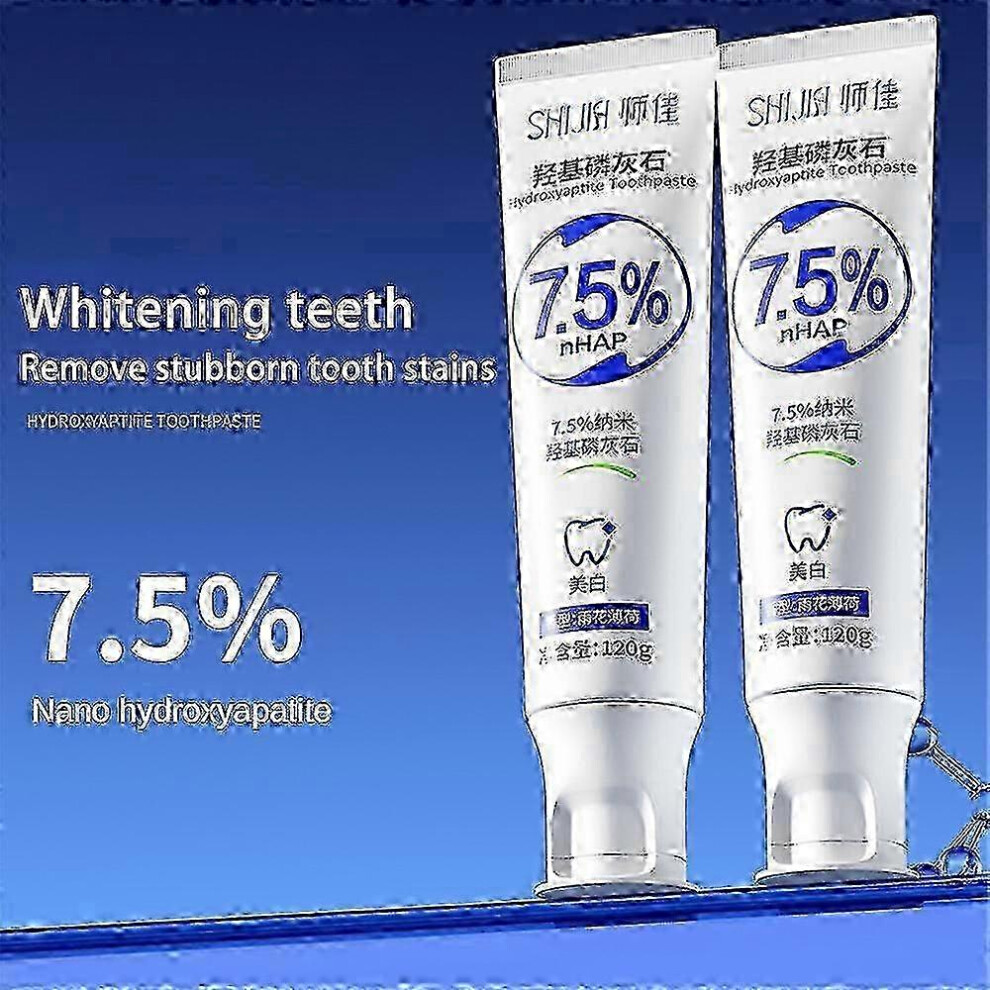 Yellow (2 Pcs) 1-3X 7.5% Hydroxyapatite Toothpaste Remove Tooth Stains For Sensitive Teeth