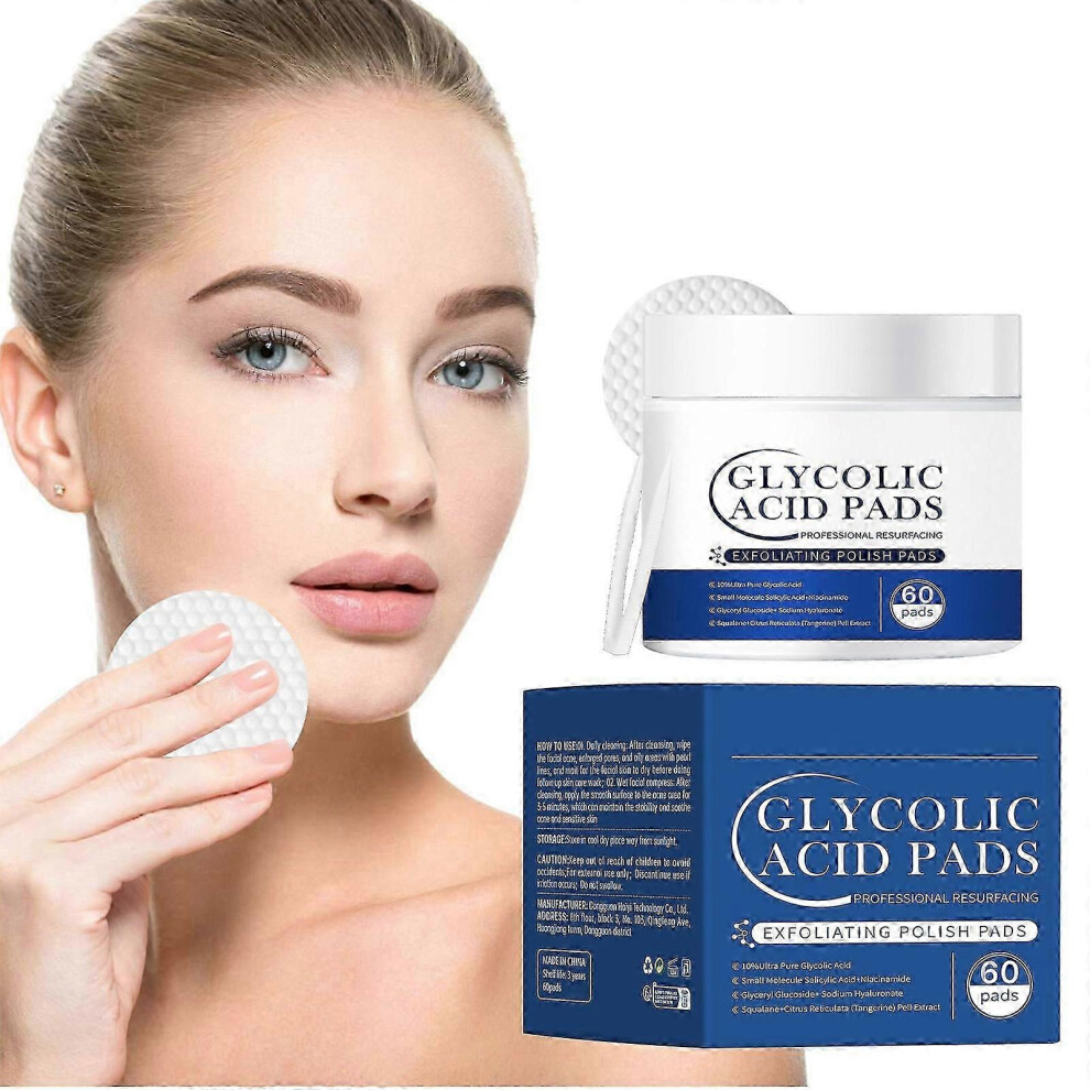 (3pcs) Exfoliating Pads - Glycolic Acid 20% Resurfacing Pads for Face with Vitamins B5, C & E - Face Pads with Salicylic Acid, Exfoliating Peel Pads for Face