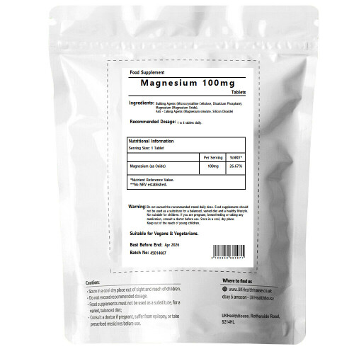 Magnesium Oxide Tablets 100mg x 30 - High Strength - Muscle Function 1