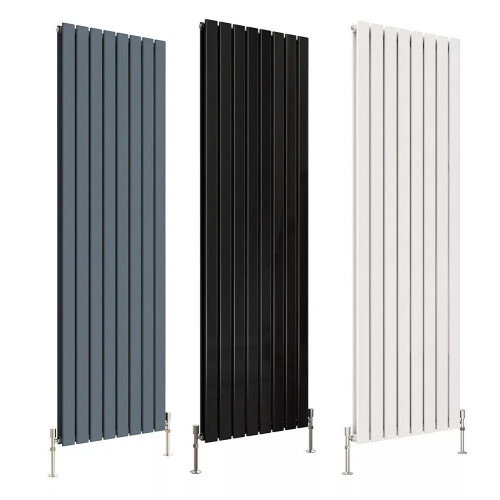 (White, H1800 x W408mm Double) Flat Panel Designer Radiator Flat Panel Column Central Heating 2