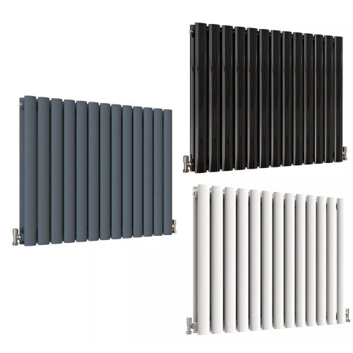 (Anthracite, 600mm x 767mm) Oval Designer Radiator Oval Column Central Heating