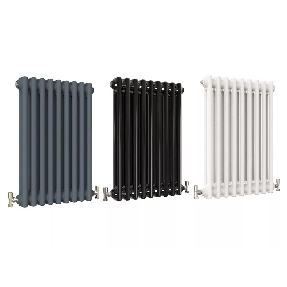 (Anthracite, 600Mm X 425Mm Double Column) Traditional Radiator - Vertical/Horizontal 2/3 Column Design, Premium Heating 5061088200152