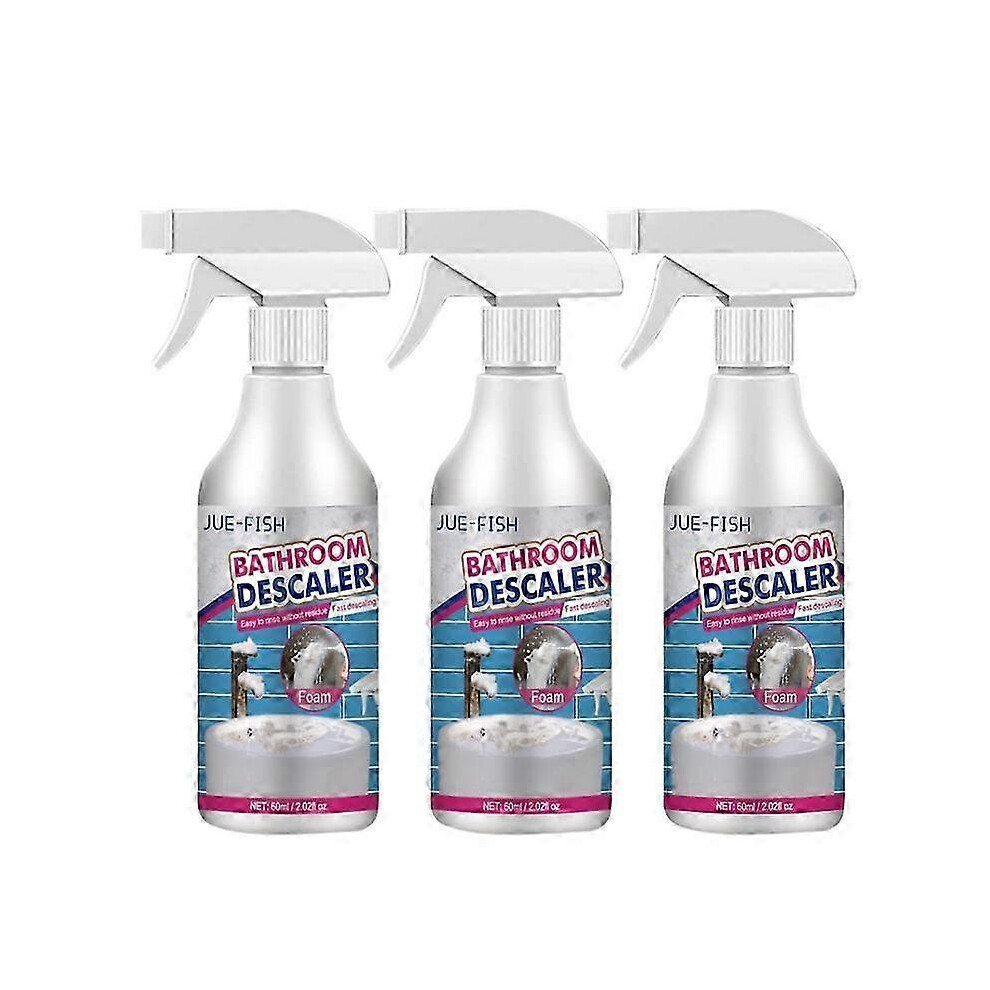 3pcs Bathroom Descaler Powerful Cleaner Quickly Remove Foam Cleaning Agent for Bathtub Toilet Shower Sink Glass