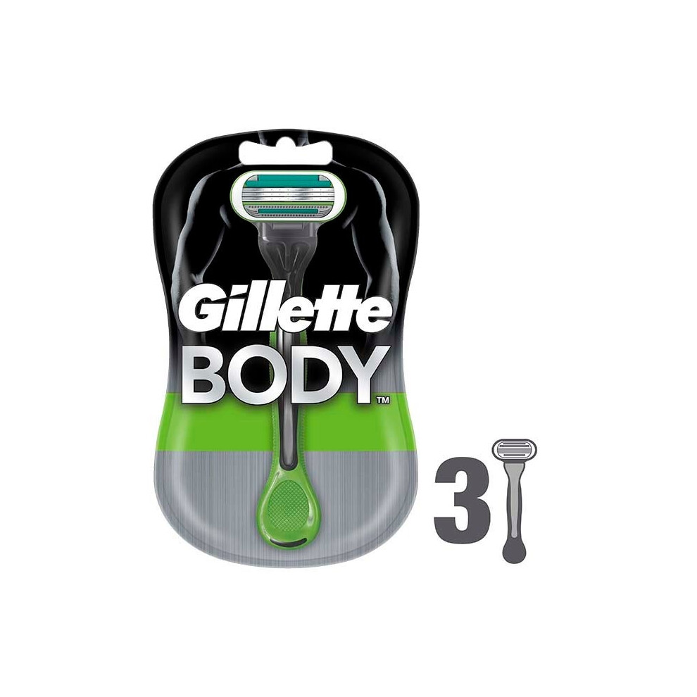 Gillette Body Men's Disposable Razors, 3 Count | Comfortable, Smooth Shave with Specially Designed Blades for Body Grooming-image-OPC-PG9ZRZF-NEW