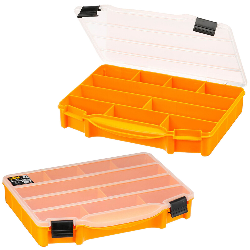 10" DIY Tool Bits & Screws Organizer Box Set of 2 with 10 Compartments