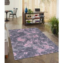 (Pink (Marble Rug), 60 x 220 cm) Modern Large Rugs Living Room Bedroom Hallway Runner Rug