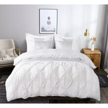 (White , Double ) Luxury Duvet Cover Set Bed Quilt & Pillowcase Pair