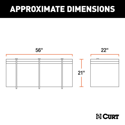 CURT 18211 56 x 22 x 21 polegadas resistentes ao clima preto Bolsa de carga de vinil para portador de engate 1