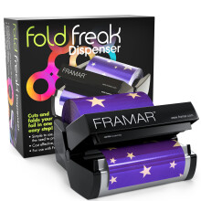 Dispensador de papel de aluminio Framar Fold Freak para l   minas de aluminio para el cabello (corta y dobla el papel de aluminio)