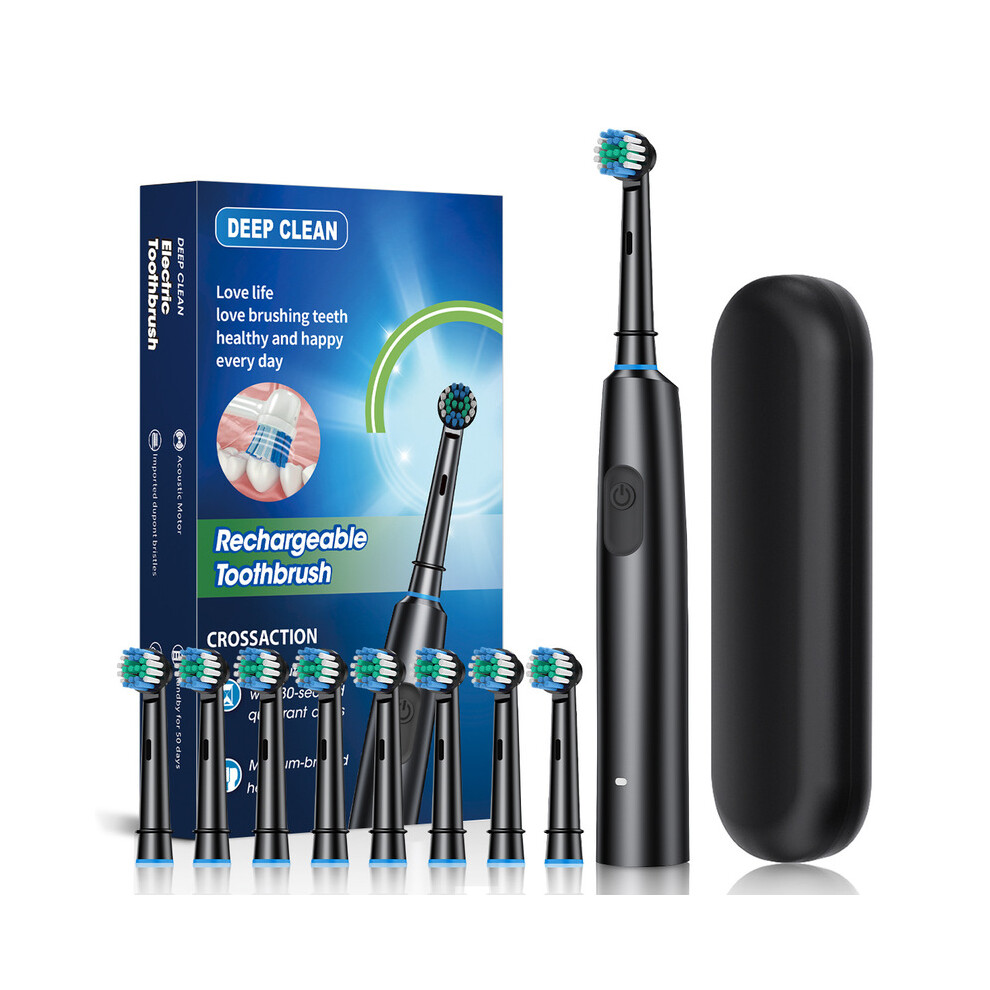 Maxpower Electric Toothbrush Rotary Rechargeable Electric Tooth Brush For Adults Rotating Electric Teeth Brush With 8 Replacement