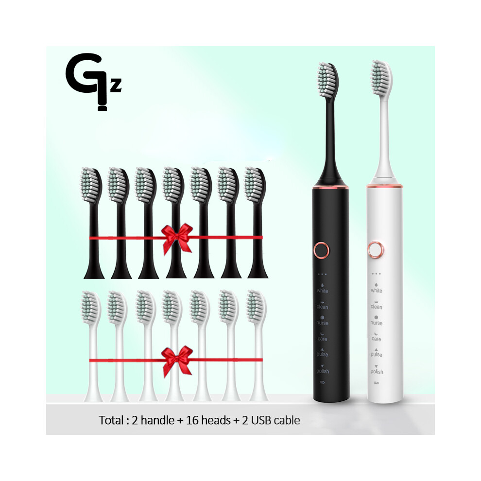 Maxpower New N100 Sonic Electric Toothbrush Adult Timer Brush 6 Mode Usb Charger Rechargeable Tooth Brushes Replacement
