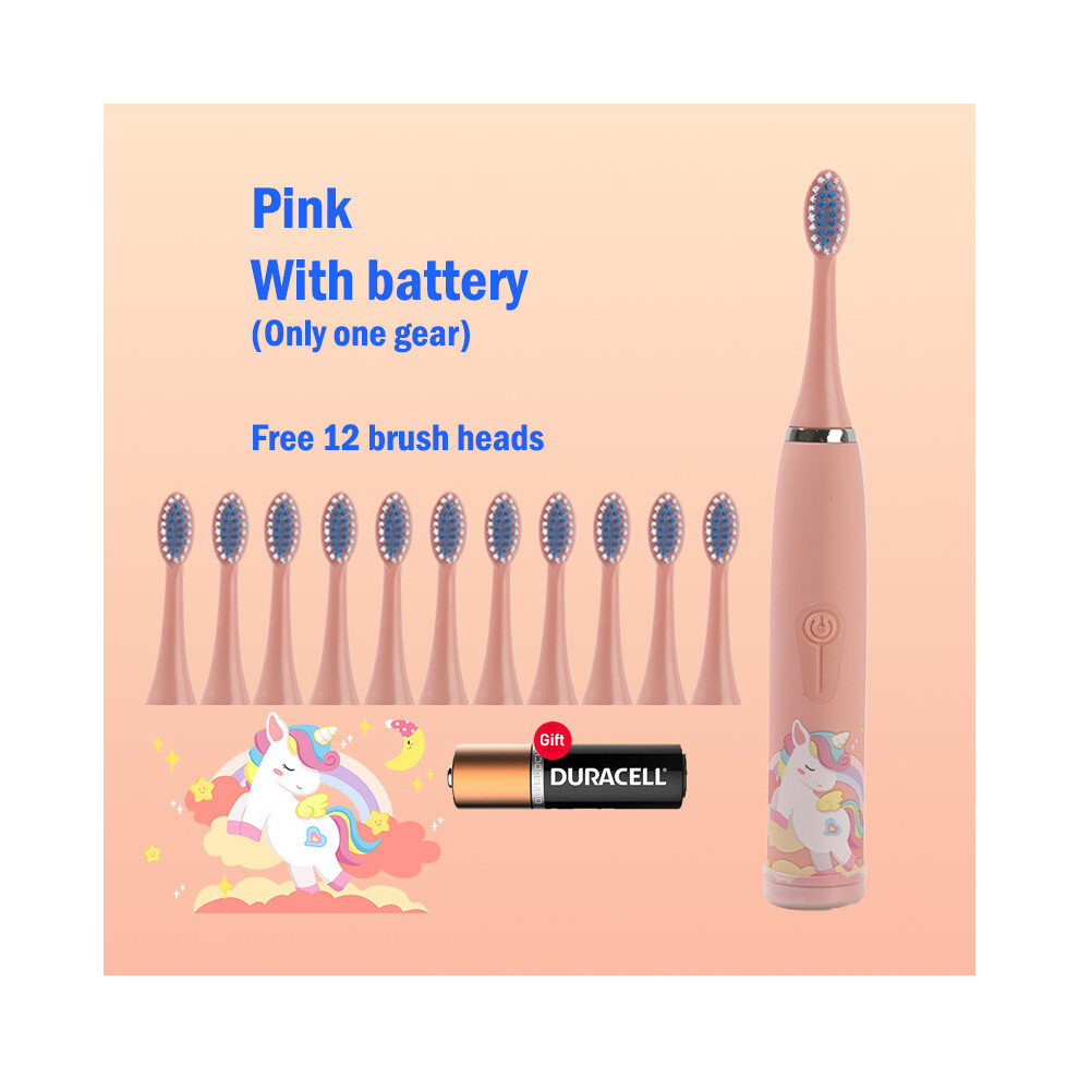 Maxpower Children's Electric Toothbrush Cartoon Kids With Replacement Head Ultrasonic Ipx7 Waterproof Rechargeable Sonic