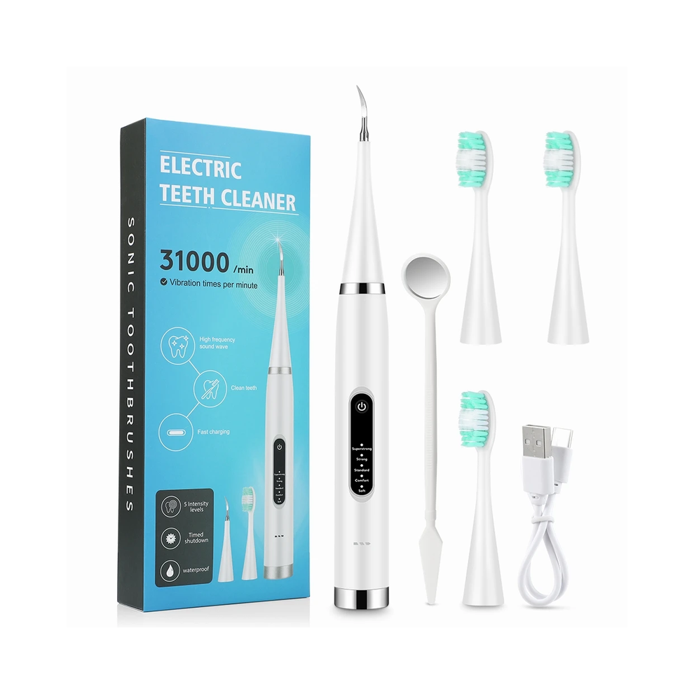 Maxpower Sonic Electric Toothbrush Teeth Whitening Kit Tooth Whitener Calculus Plaque Tartar Remover Tools Cleaner Stain