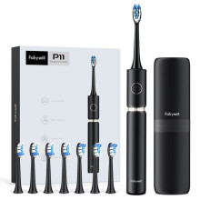 Fairywill P11 Sonic Whitening Electric Toothbrush Rechargeable USB Charger Ultra Powerful Waterproof 8 Heads and