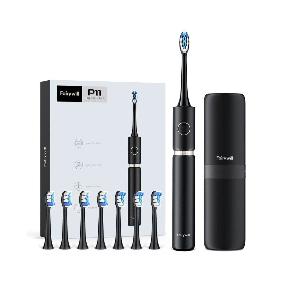 Maxpower Fairywill P11 Sonic Whitening Electric Toothbrush Rechargeable Usb Charger Ultra Powerful Waterproof 8 Heads And