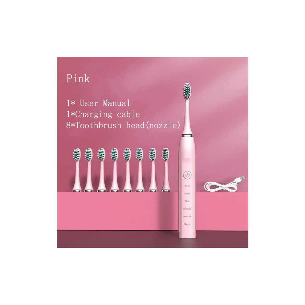 Maxpower Sonic Electric Toothbrush For Adults Ultrasonic Automatic Vibrator Whitening Ipx7 Waterproof 8 Brush Heads Teeth