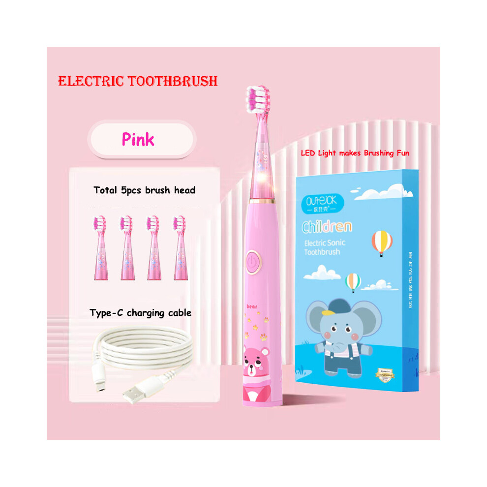Photos - Electric Toothbrush MAXPOWER Kids Sonic  Cartoon with Colorful LED Light IPX7 Waterproof Deep Clean Teeth Care Rechargeable 