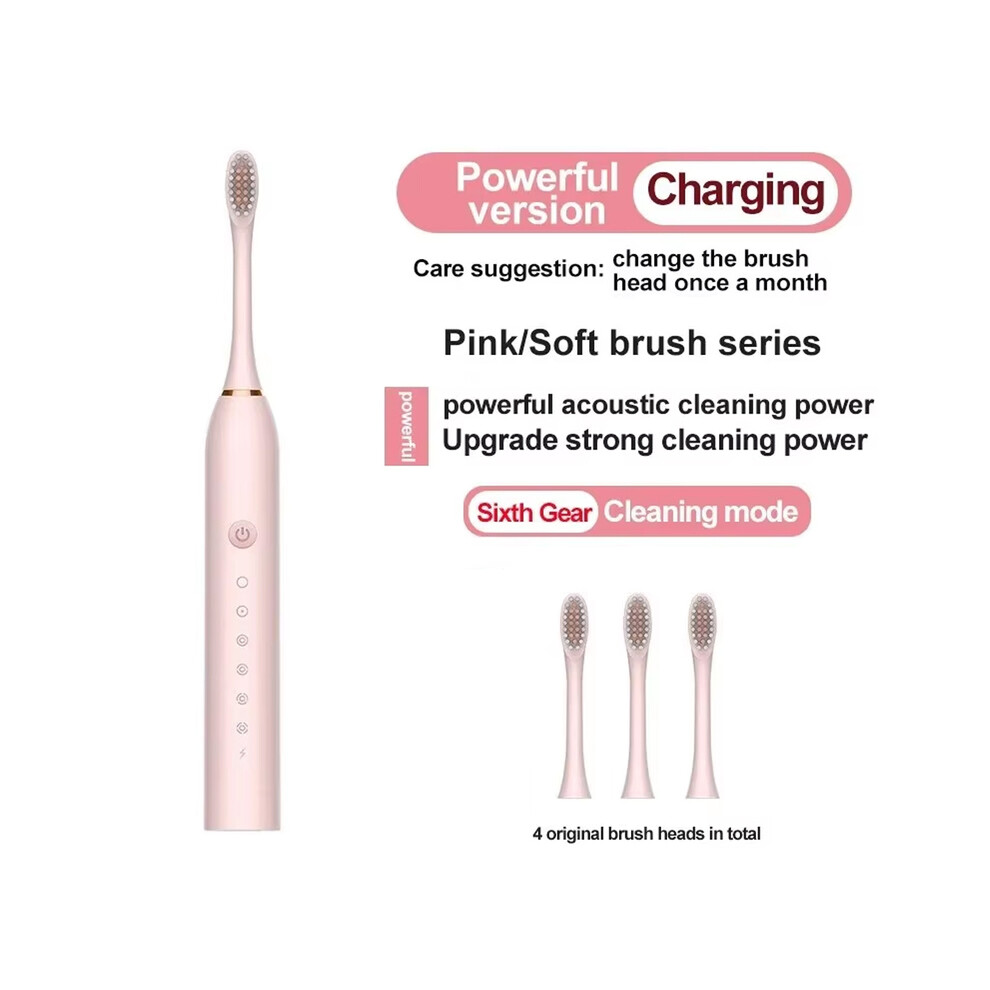 Maxpower Electric Ultrasonic Toothbrush Six Speed Mode Home Soft Hair Usb Charging Waterproof Adult Tooth Cleaner Automatic