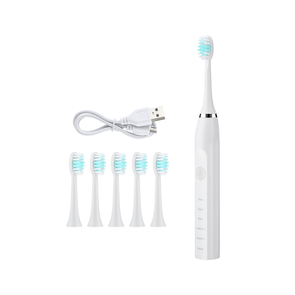 Maxpower Sonic Electric Toothbrush Rechargeable 4 Mode 6 Brush Heads Usb Rechargeable Ipx7 Waterproof Tooth Cleaning Electric