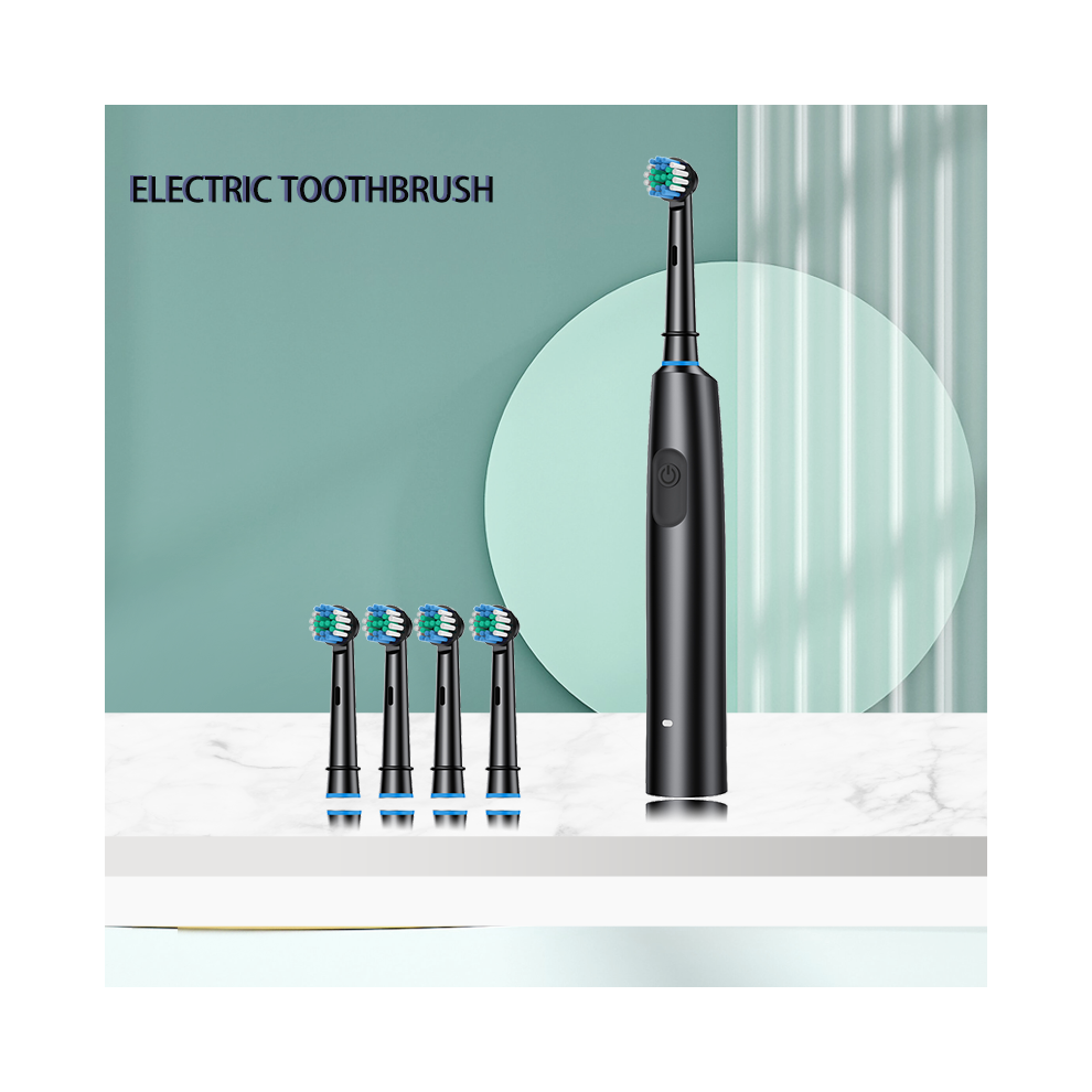 New 2025 Rotating electric toothbrush Adult Timer Brush 5 Mode USB Charger Rechargeable Tooth Brushes 4 Replacement-image-OPC-PG9ZTMG-NEW