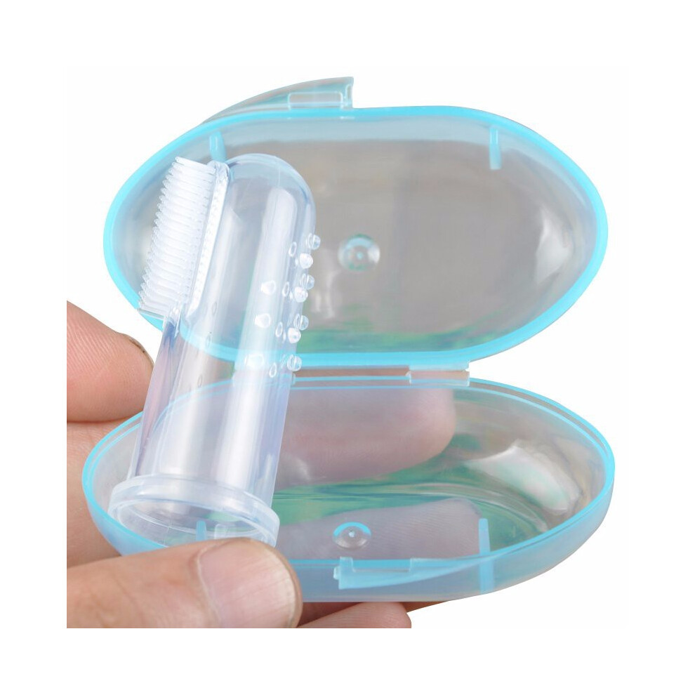 Cute Baby Finger Toothbrush With Box Children Teeth Clear Massage Soft Silicone Infant Rubber Cleaning Brush Massager Maxpower