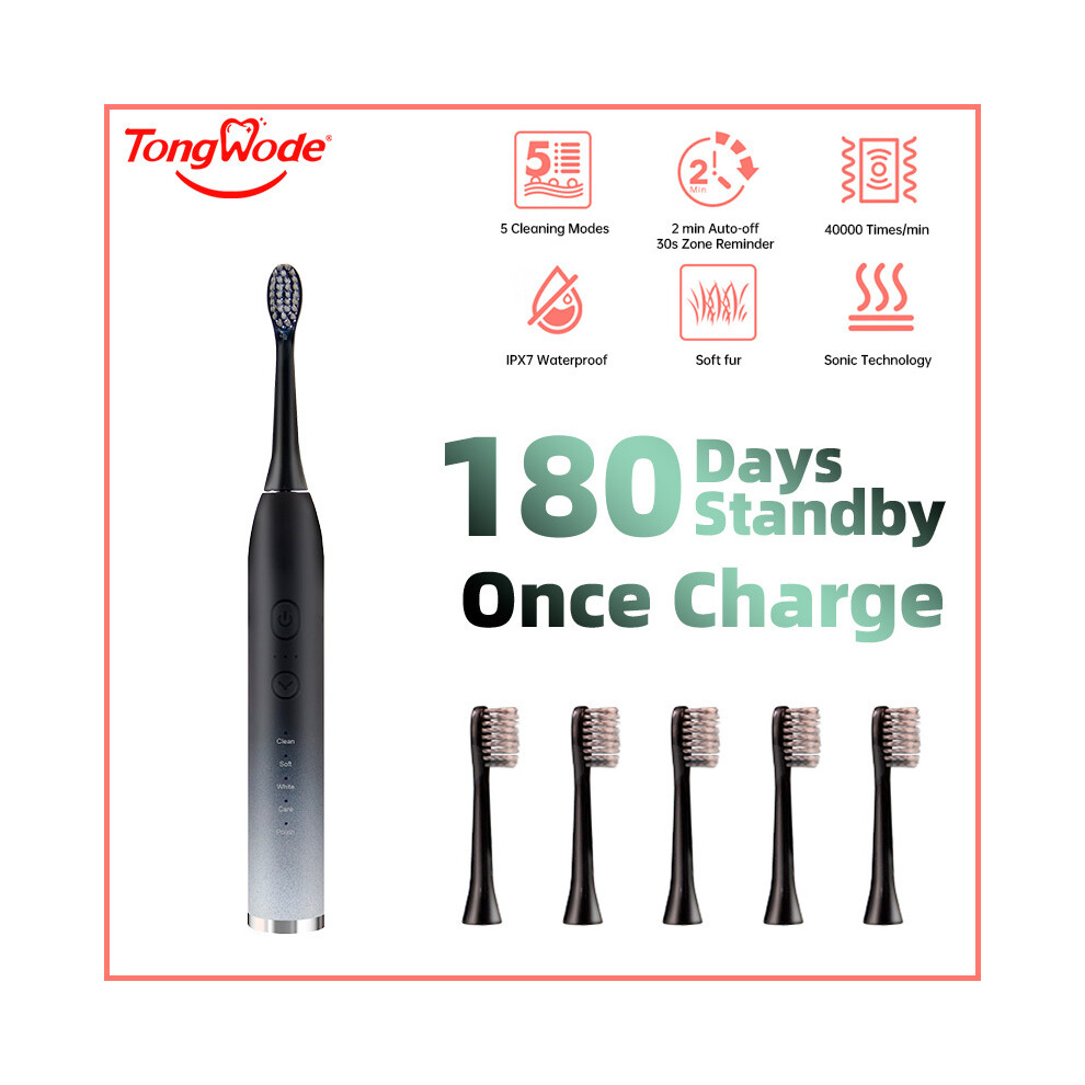 Maxpower Tongwode Electric Sonic Toothbrush Rechargeable Waterproof Electronic Usb Charge Whitening Tooth Brushes Replacement