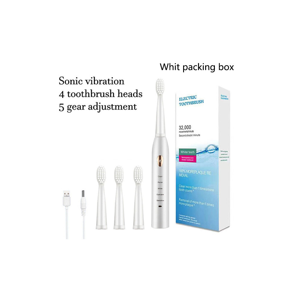 Maxpower Electric Toothbrush For Rechargeable Tooth Brushes Washable Electronic Whitening Teeth Brush Timer Brush Whit