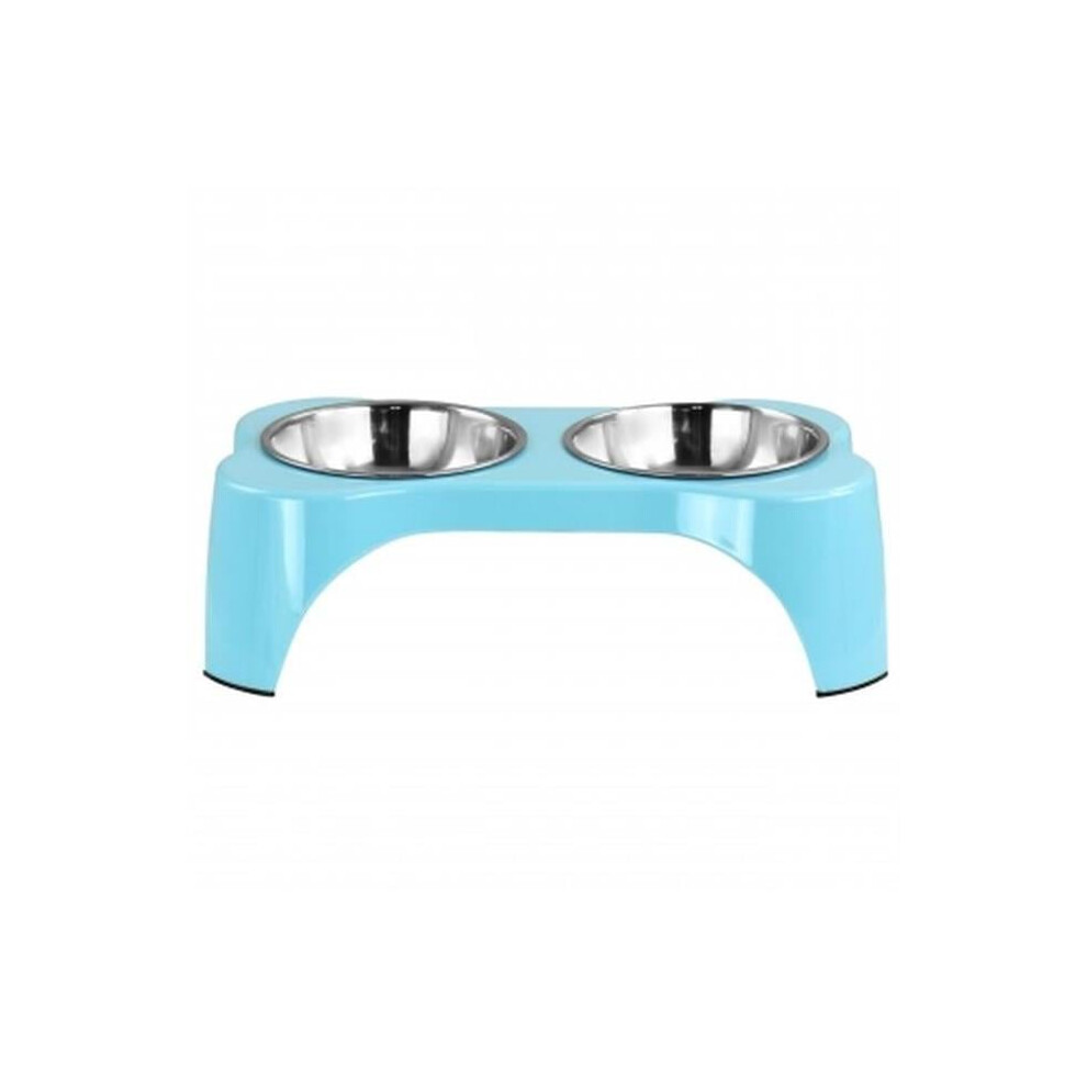Photos - Other for Dogs Gibson Home 122396.03 Bow Wow Meow Elevated Pet Bowl Dinner Set, Teal - 3 Piece