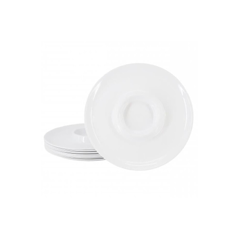 Gibson 136432.01 12 in. Home Greyson Round Melamine Chip & Dip Platter Set, White - 12 Piece