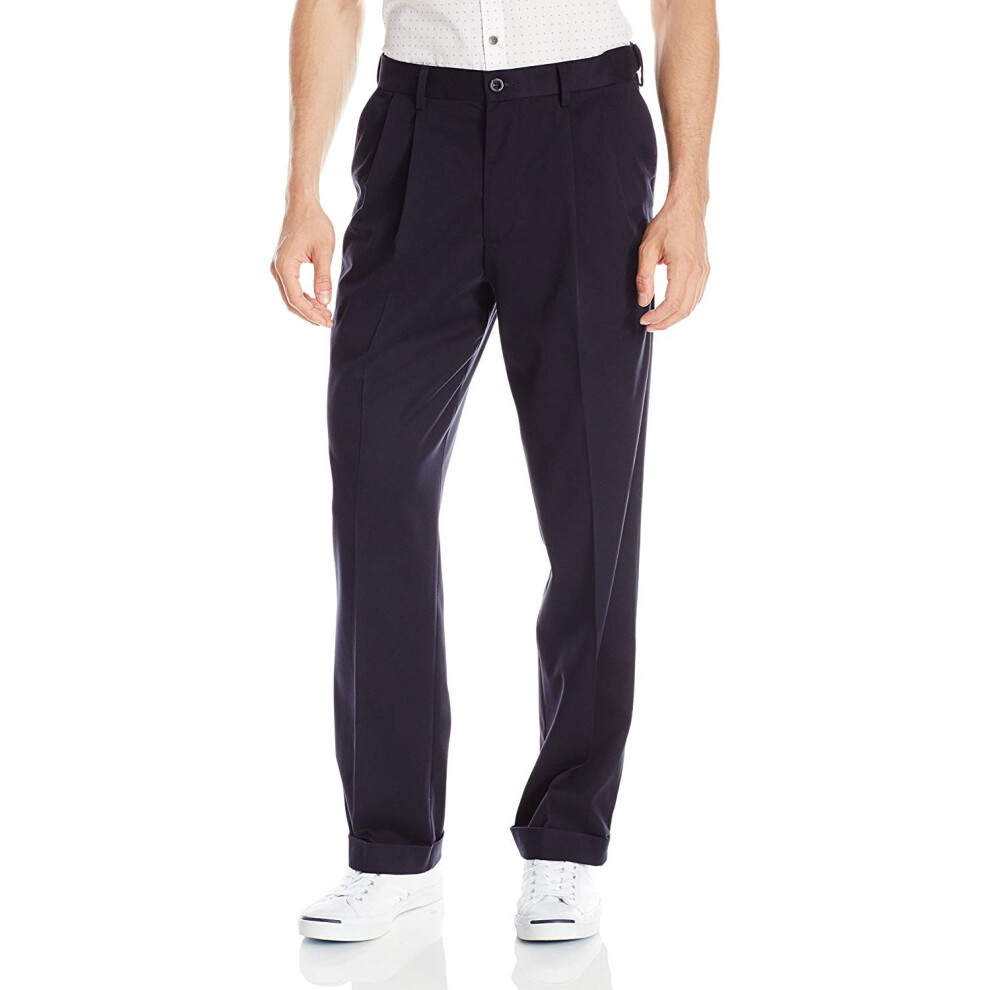 Pantalon kaki confortable     coupe d   contract   e pour homme Dockers - Pliss   , Dockers Navy (extensible), 44W x 30L