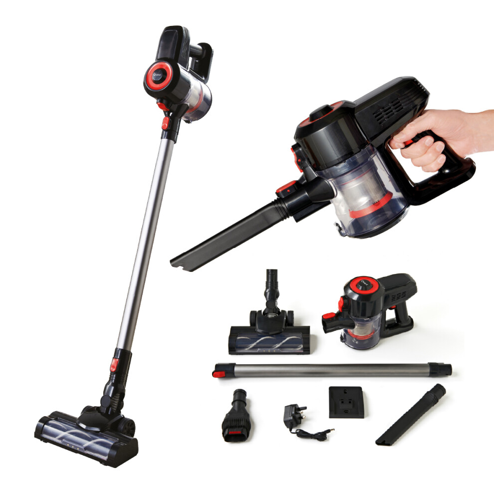 Quest 43579 2-in-1 Lightweight Cordless Vacuum / 40 Minutes Run Time / Washable HEPA Filter / 650ml Dust Tank / LED Display / Multi-Surface Cleaning