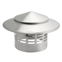 (As show, One size) 110/160mm Chimney Pot Roof Cowl Metal Top Hat Flue Rain Cap Ducting Pipe Wood Burner Stover Chimney Cover Air Vent